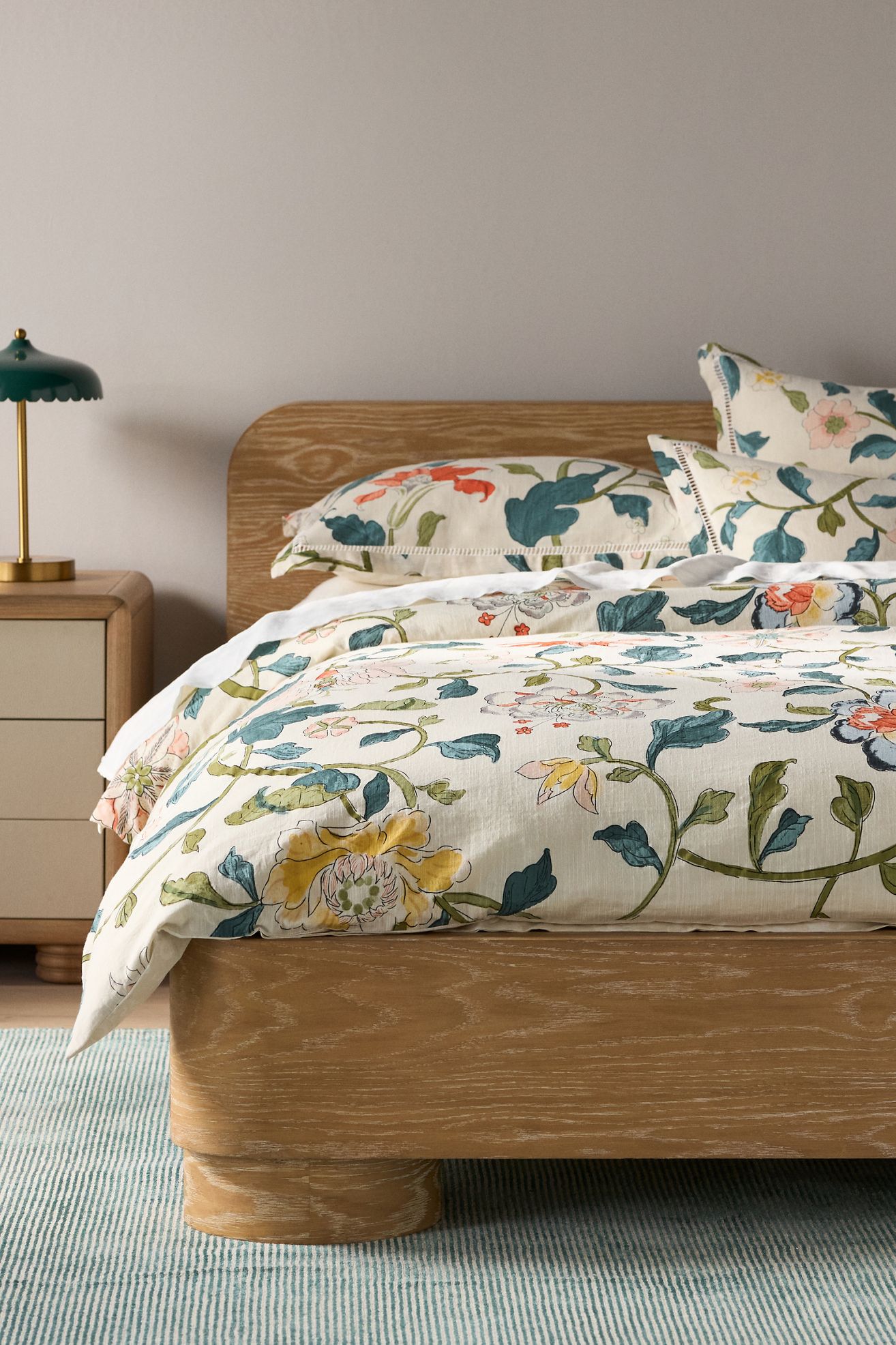 The Printed Cotton-Slub Duvet - Hattie, Standard, King