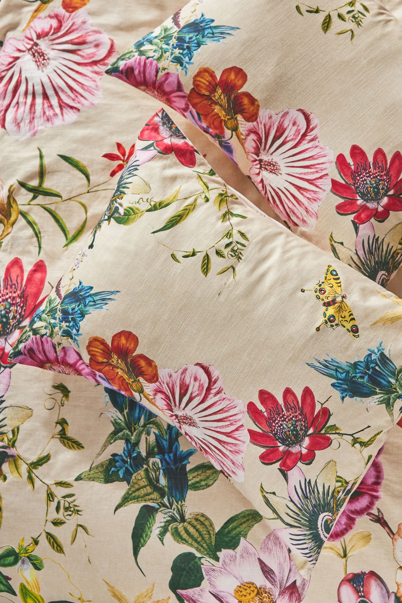 The Printed Cotton-Slub Pillow Shams, Set of 2 - Conservatory Floral, Standard, Standard Sham, Set of 2