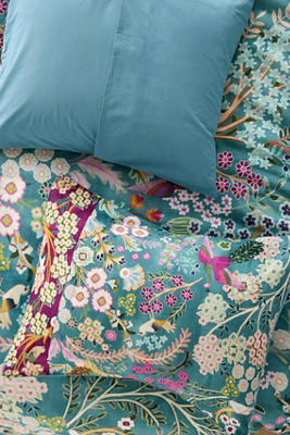 Anthropologie Paradise Organic Cotton Sateen Floral Printed Euro Sham