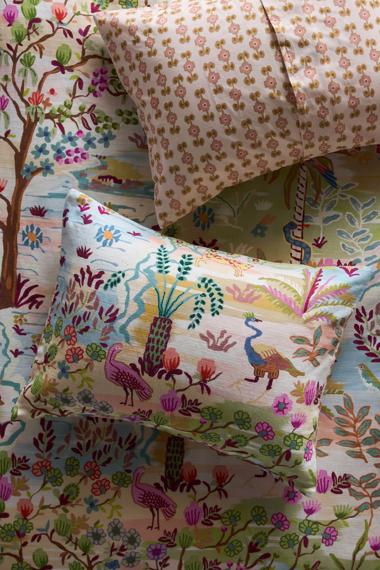 The Printed Cotton-Slub Pillow Shams, Set of 2 - Tales, King Sham, Set of 2