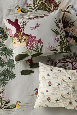 The Printed Cotton-Slub Pillow Shams, Set of 2