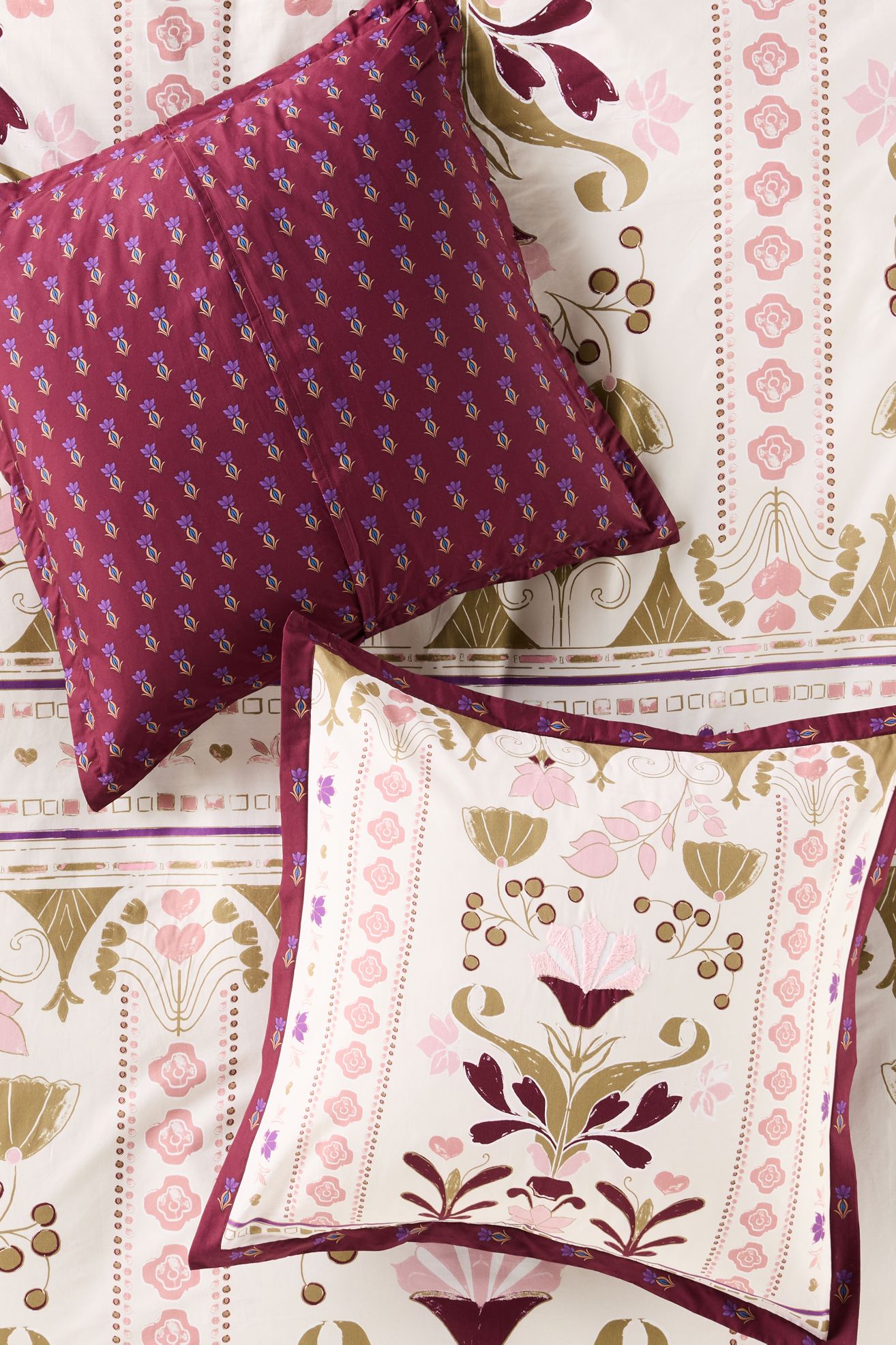 The Printed Cotton-Slub Euro Sham - Elodie, Standard, Euro Sham