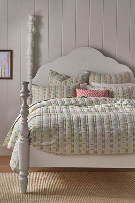 Anthropologie Nera Yarn Dye Jacquard Striped Quilt
