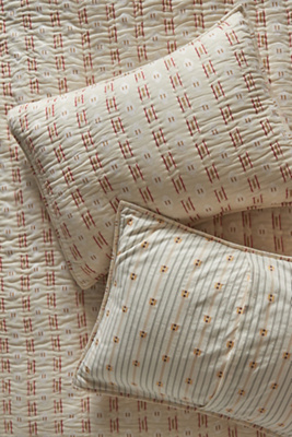 Nera Yarn Dye Jacquard Striped Shams, Set of 2 - Cream