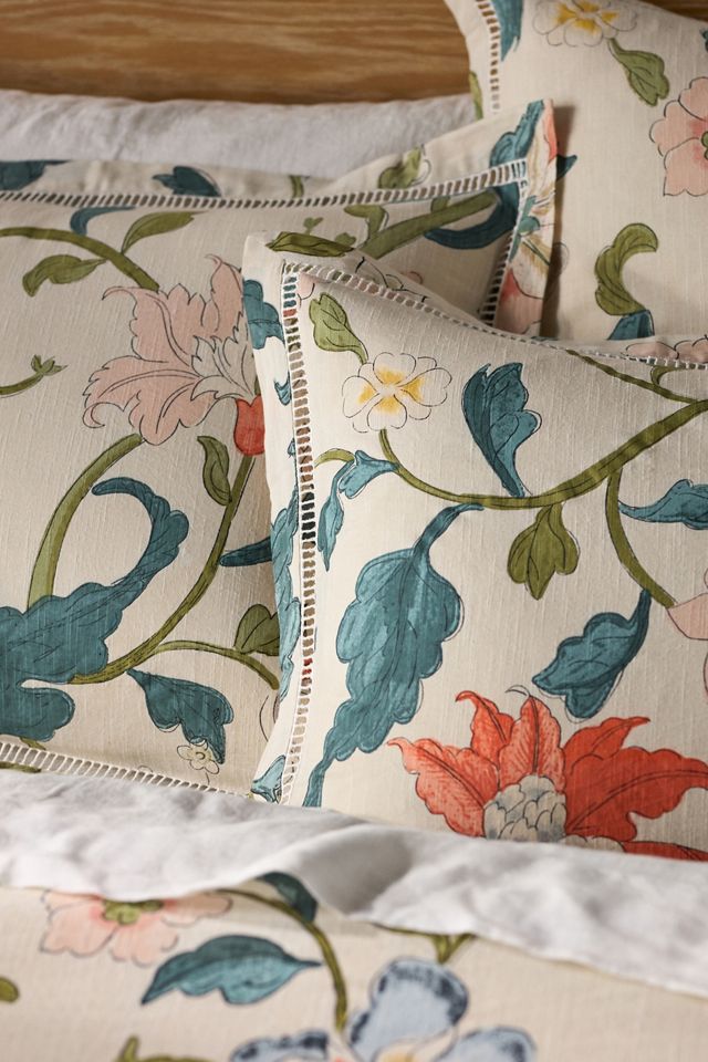 Taies d'oreiller florales en coton slub Hattie, lot de 2 #1