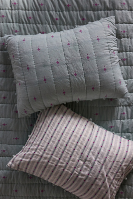 Anthropologie Cate Woven Cotton Shams, Set Of 2
