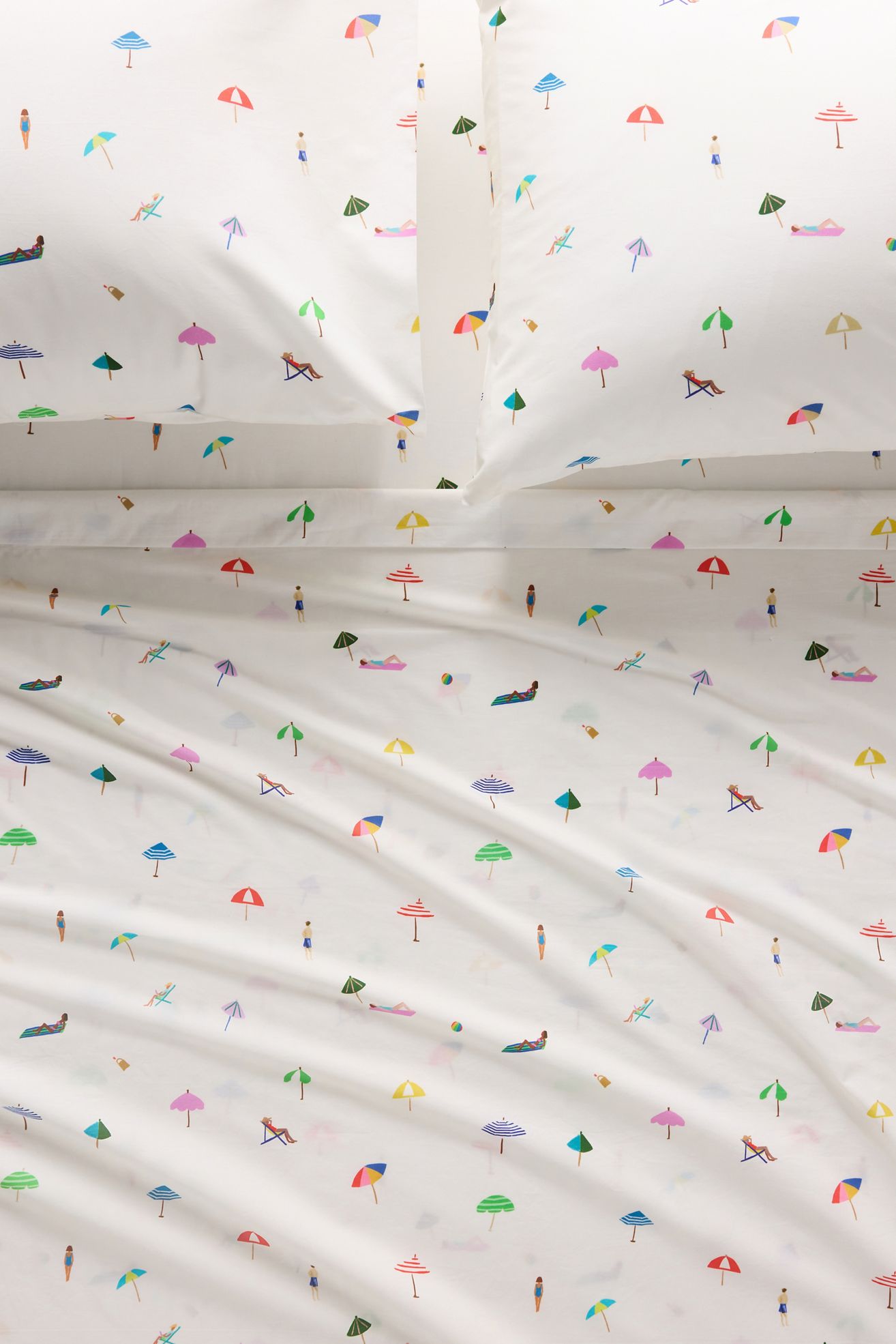 Maeve Organic Cotton Percale Sheet Set - Beach Scene, Queen