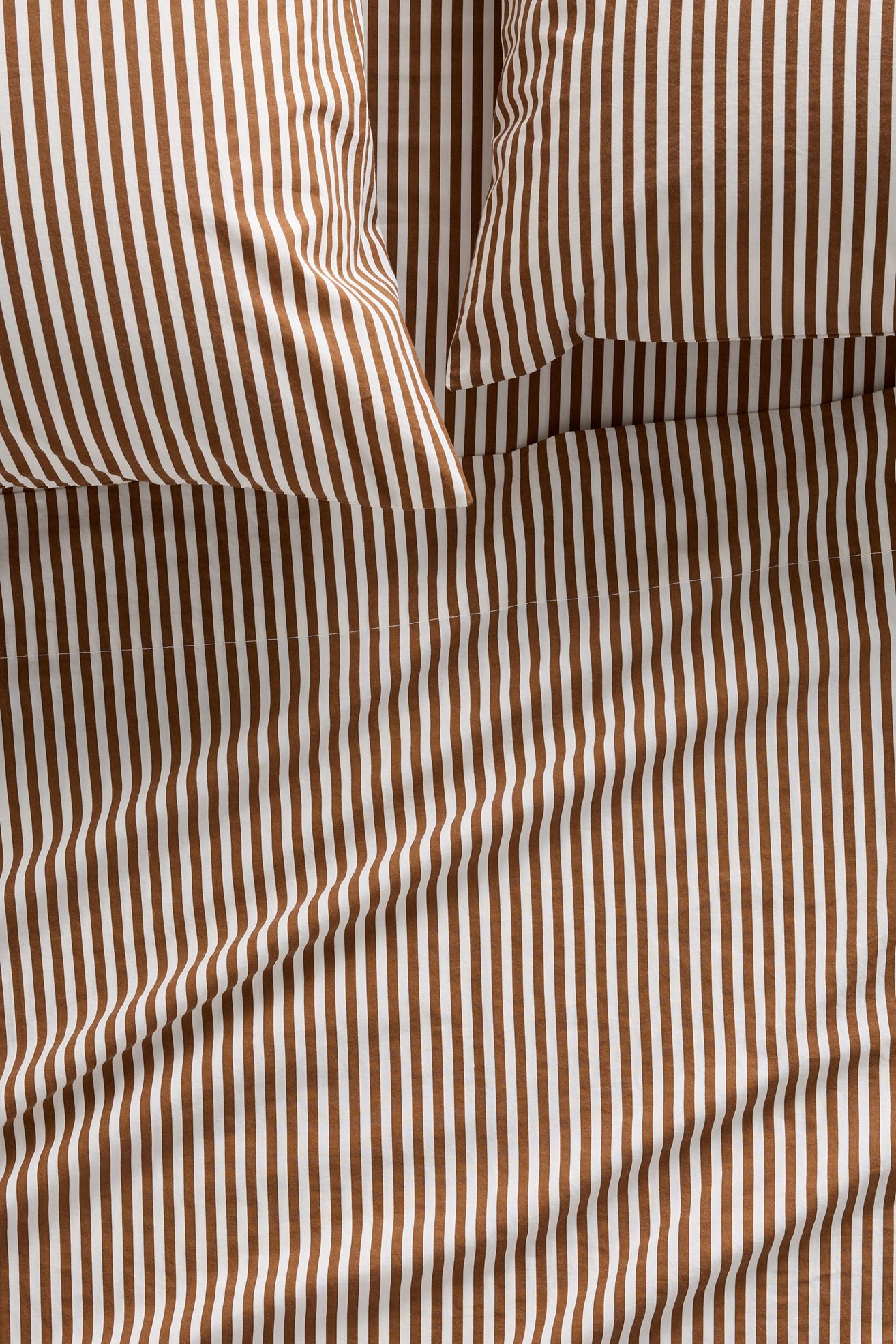 Maeve Organic Cotton Percale Sheet Set - Ochre Thin Stripe, Standard, King