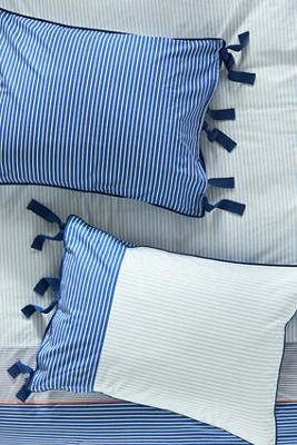 Anthropologie Livia Cotton Stripe Printed Shams, Set Of 2