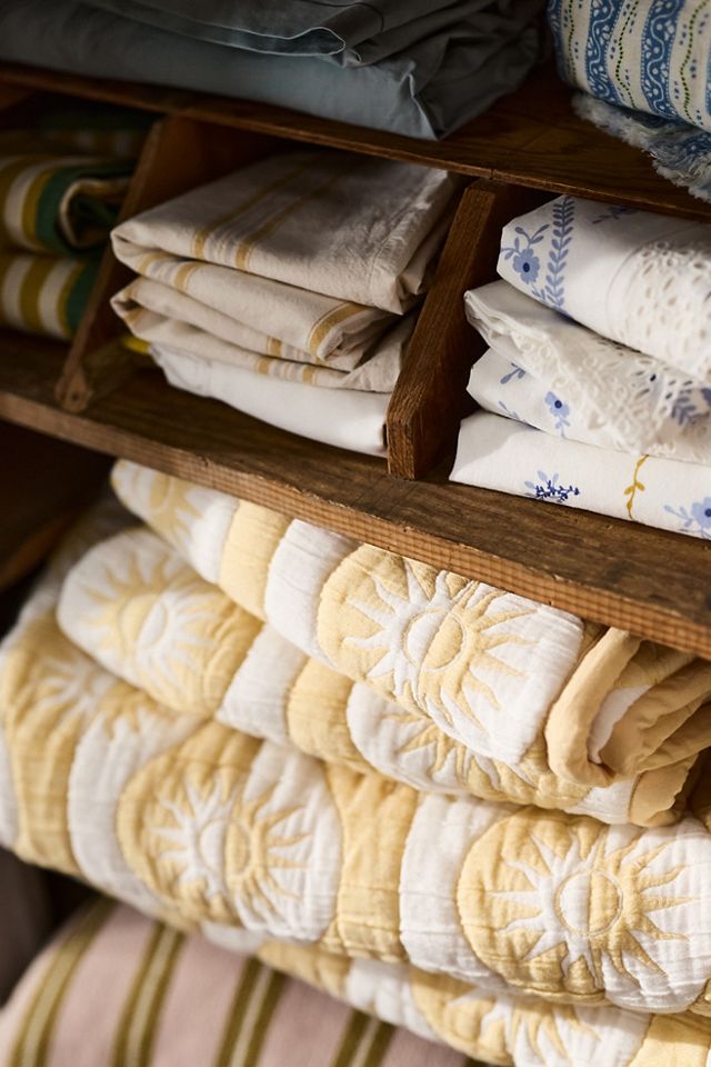 Nelly Embroidered Sun Quilted Bedspread #1