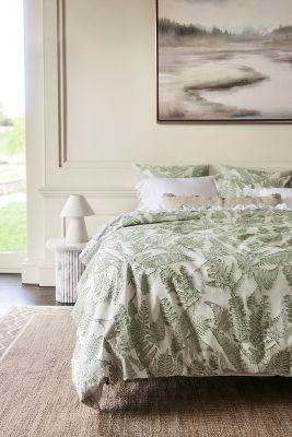 Anthropologie Lucretia Duvet Cover By  In Green Size Tw Top/bed