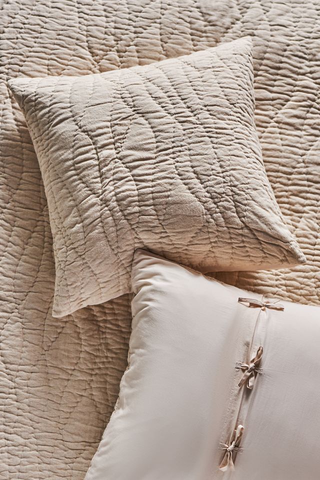 Alora Cotton Cashmere Quilted Euro Sham AnthroLiving