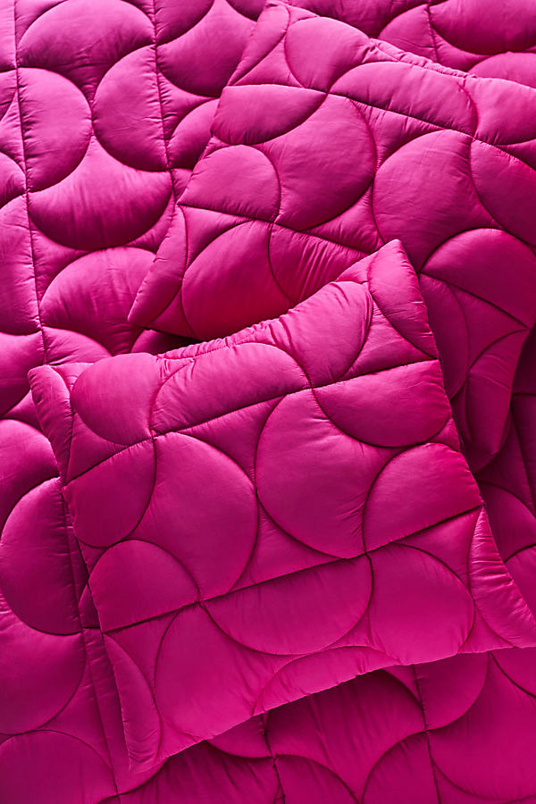 Polaire Solid Quilted Puffer Square Pillowcase