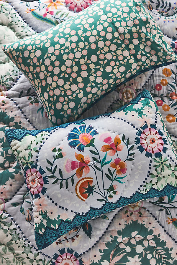 Artisan Quilts By Anthropologie Theodora Posy Quilted Shams, Set Of 2