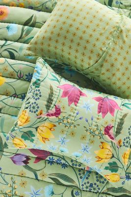 Artisan Quilts By Anthropologie Anna Handcrafted Garden Shams, Set Of 2 In Green