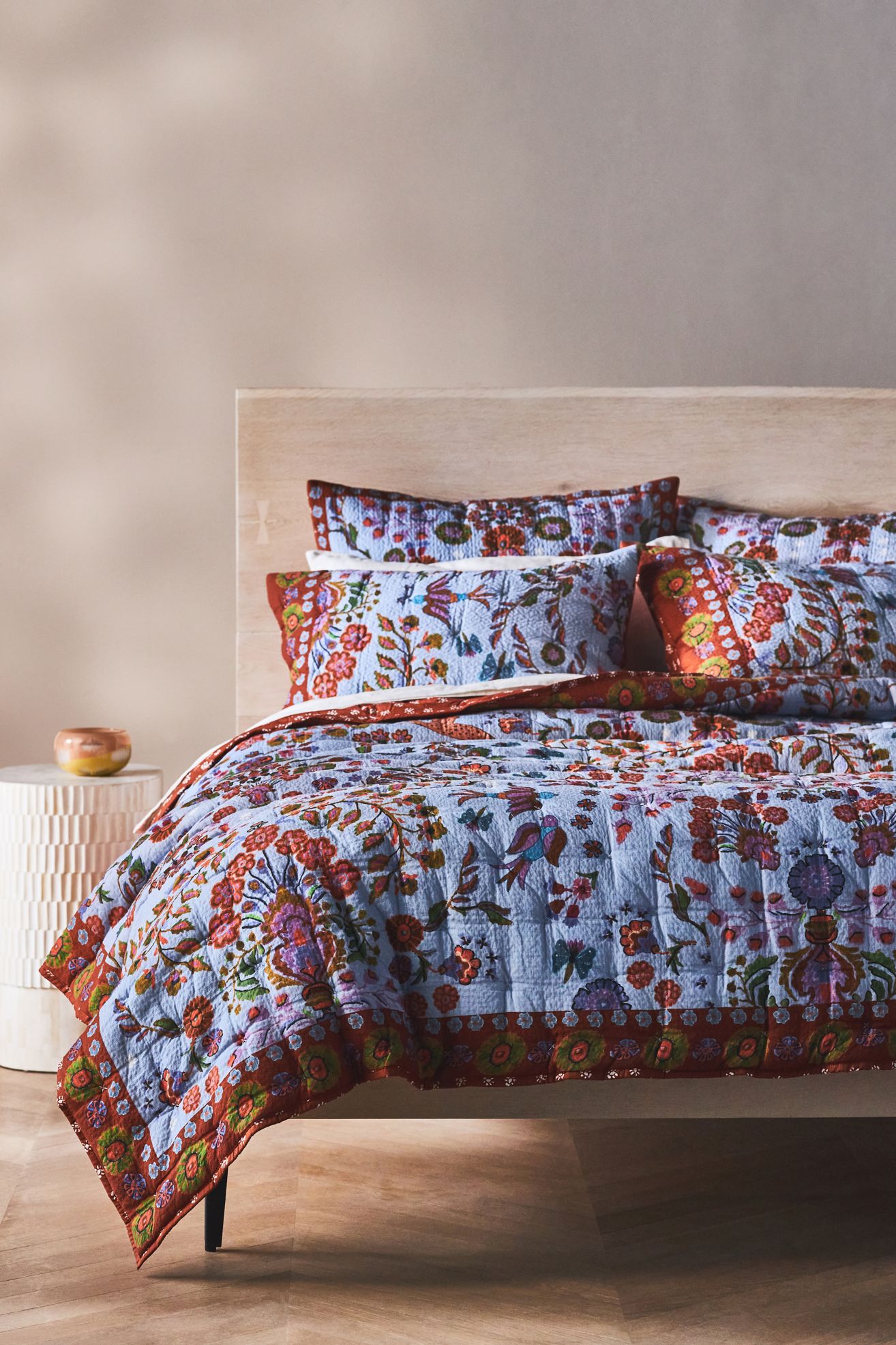 The Printed Textured Cotton Quilt Collection - Bluebell Bazaar, Queen