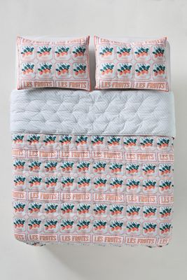 Kelcey Hibiscus Organic Cotton Quilt​ed Bedspread
