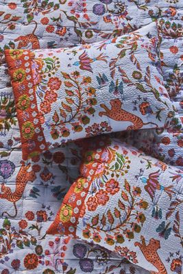 The Printed Textured Cotton Pillow Shams, Set of 2