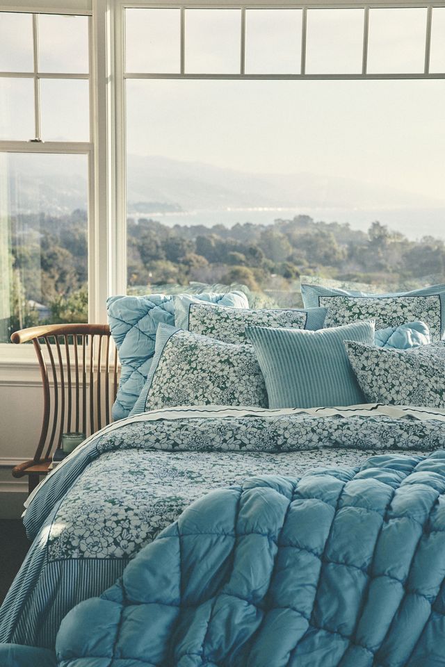 Nalini Organic Cotton Percale Border Floral Duvet Cover #6