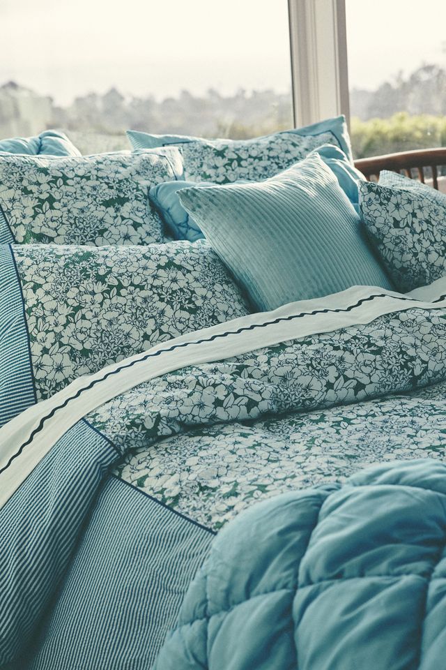 Nalini Organic Cotton Percale Border Floral Duvet Cover #1
