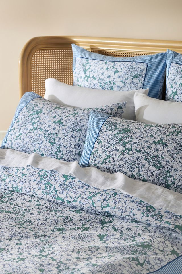 Nalini Organic Cotton Percale Border Floral Duvet Cover #2