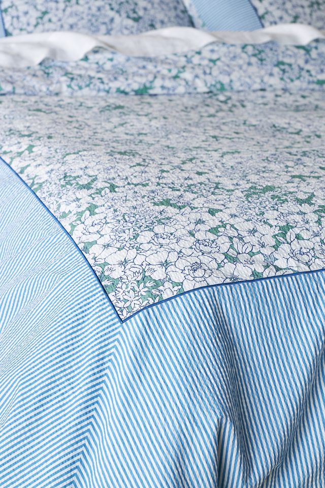 Nalini Organic Cotton Percale Border Floral Duvet Cover #3