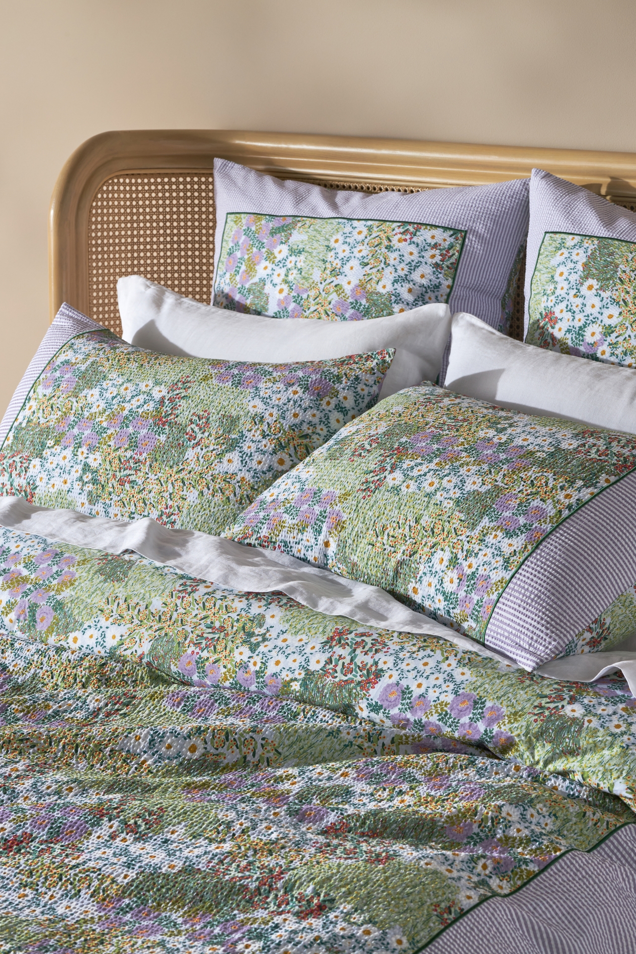 Nalini Organic Cotton Percale Border Floral Duvet Cover