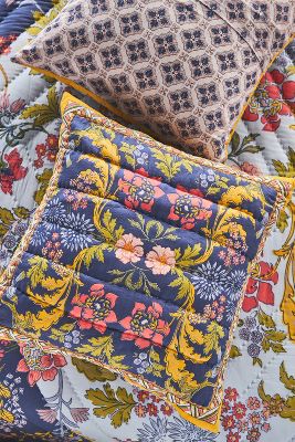Artisan Quilts By Anthropologie Artisan Quilts Carmen Quilted Square Cushion Cover In Multi