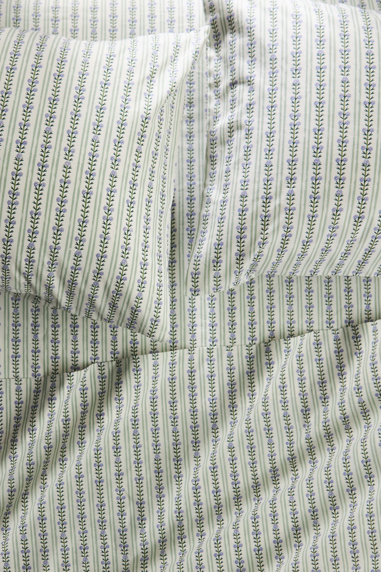 Ellen Merchant Cottage Cotton Percale Sheet Set - Blue, Standard, King