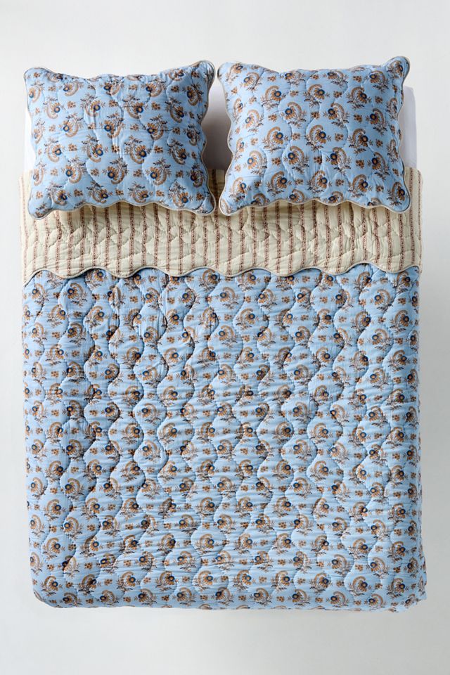 Iluka 100% Cotton Gauze Hand-Stitched Floral Quilt #2