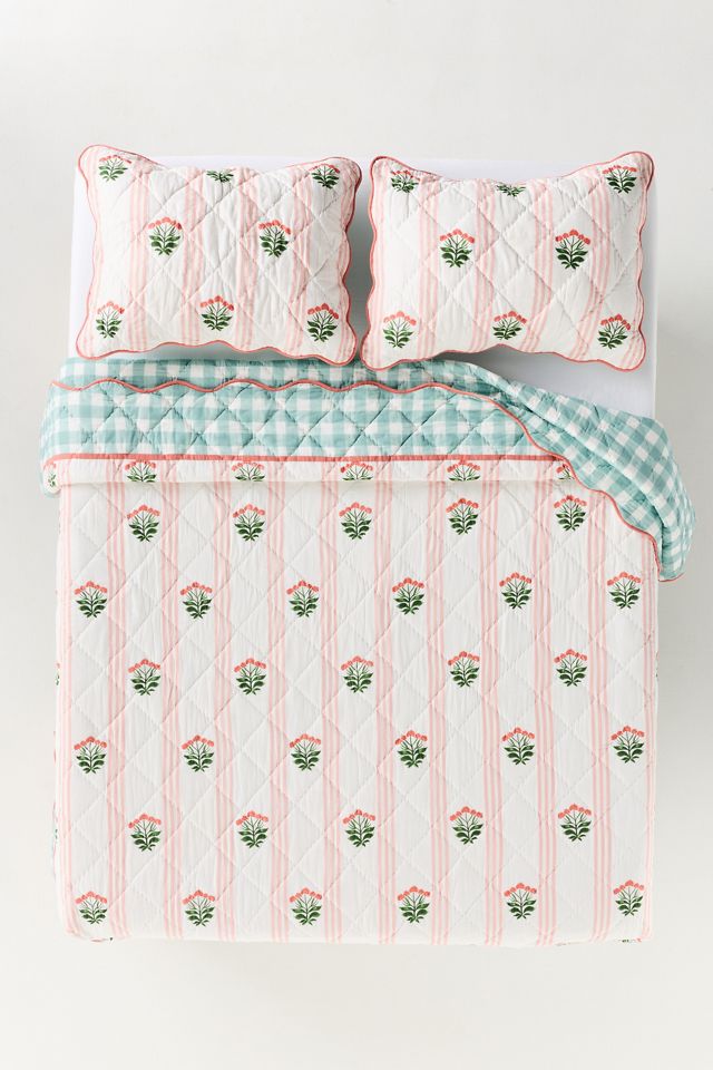 Iluka 100% Cotton Gauze Hand-Stitched Floral Quilt #2