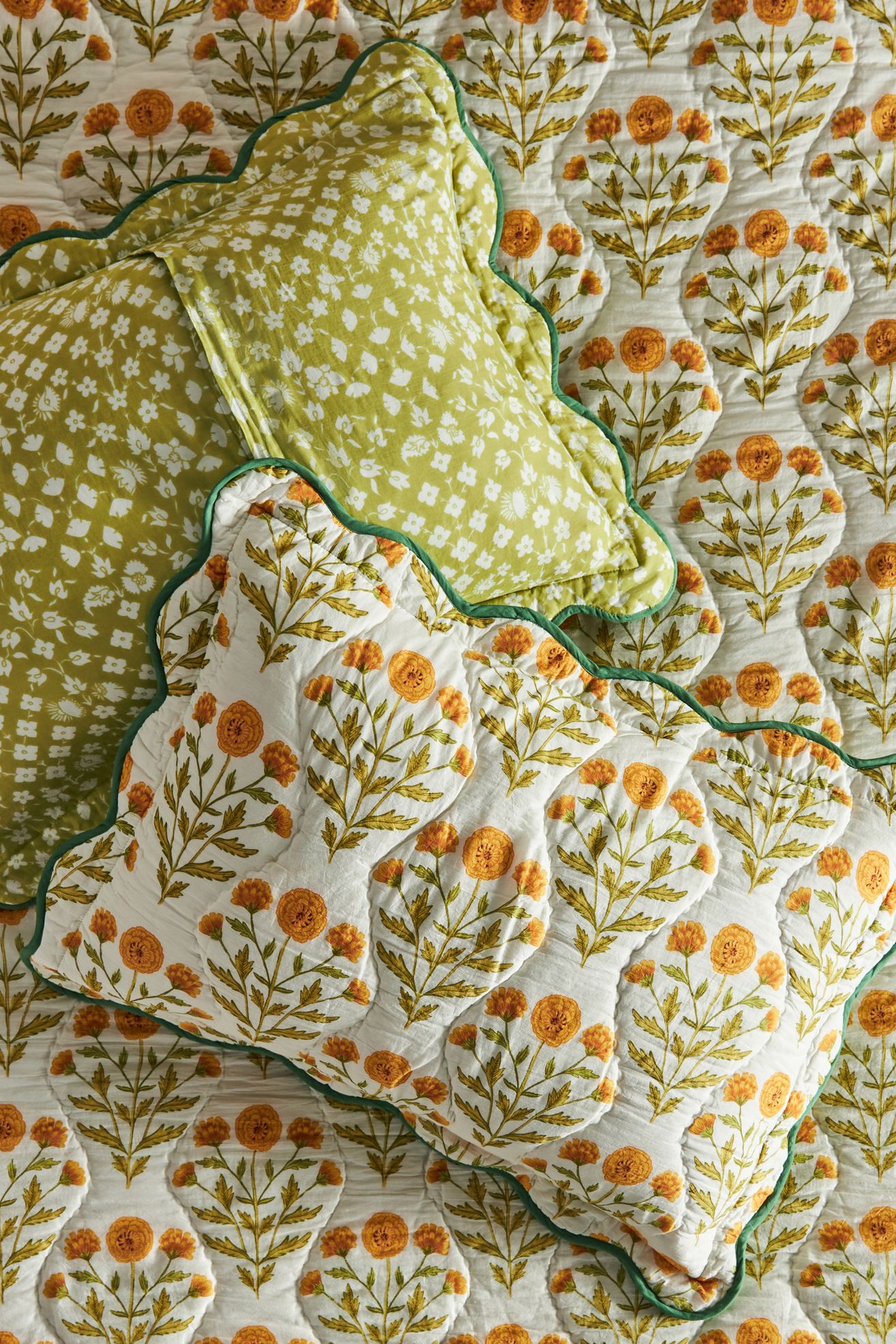 Iluka 100% Cotton Gauze Shams, Set of 2 - Marigolds