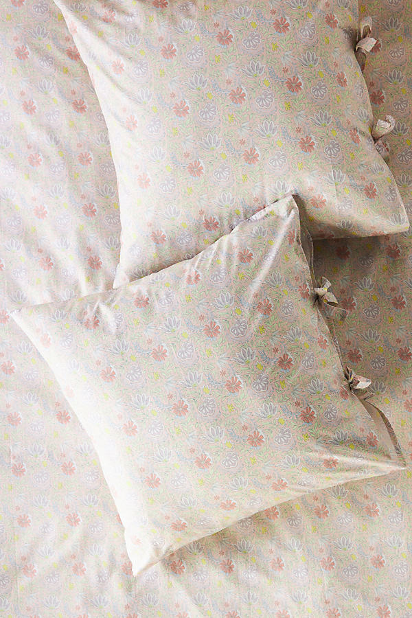 Organic Cotton Percale Printed Tie Cushion Cover