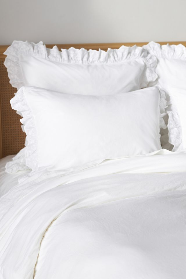 Loren Percale Cotton Embroidered Duvet Cover #1