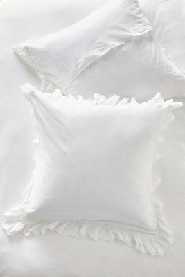 Shop Anthropologie Loren Embroidered Percale Square Cushion Cover
