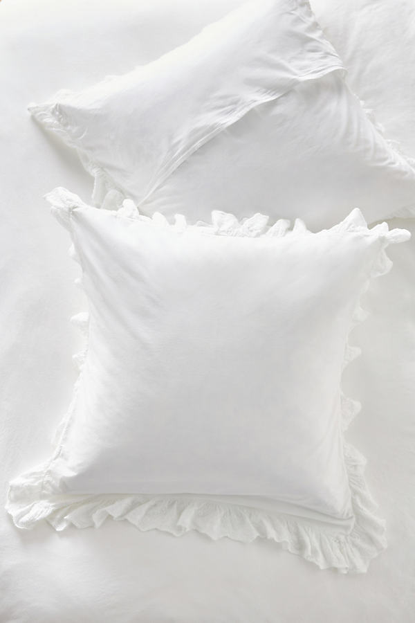 Loren Embroidered Percale Square Cushion Cover
