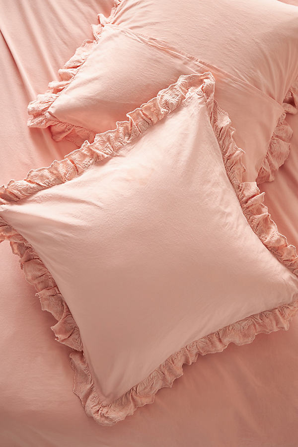 Loren Embroidered Percale Square Cushion Cover