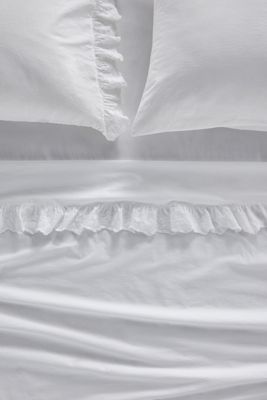 Loren Percale Cotton Embroidered Sheet Set