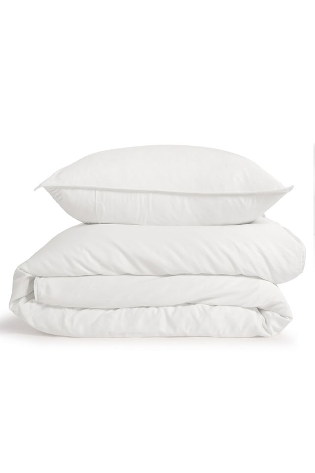 White Bamboo Twin Duvet Cover Set with Sham