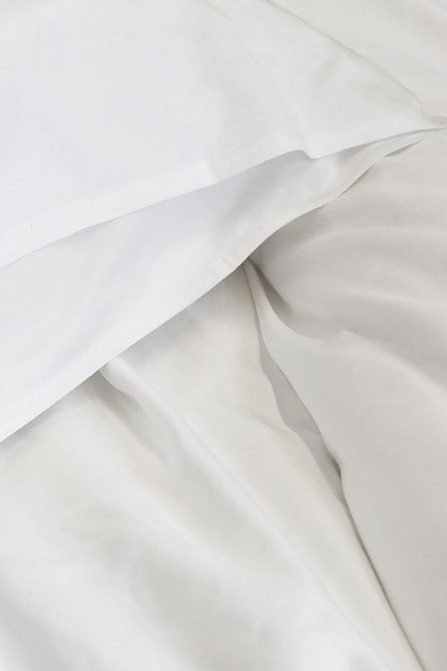 White Bamboo Twin Duvet Cover Set with Sham