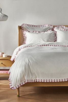 Shop Maeve By Anthropologie Organic Cotton Looped Embroidered Duvet Cover