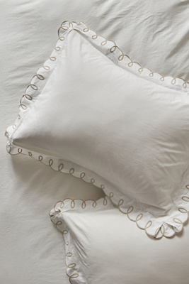 Maeve By Anthropologie Organic Cotton Looped Embroidered Shams, Set Of 2