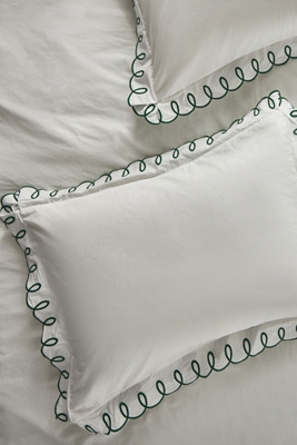 Maeve By Anthropologie Organic Cotton Looped Embroidered Shams, Set Of 2