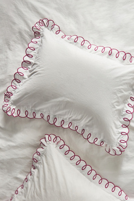 Maeve By Anthropologie Organic Cotton Looped Embroidered Shams, Set Of 2