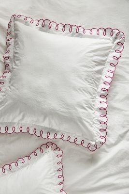 Shop Maeve By Anthropologie Maeve Looped Organic Percale Square Cushion Cover