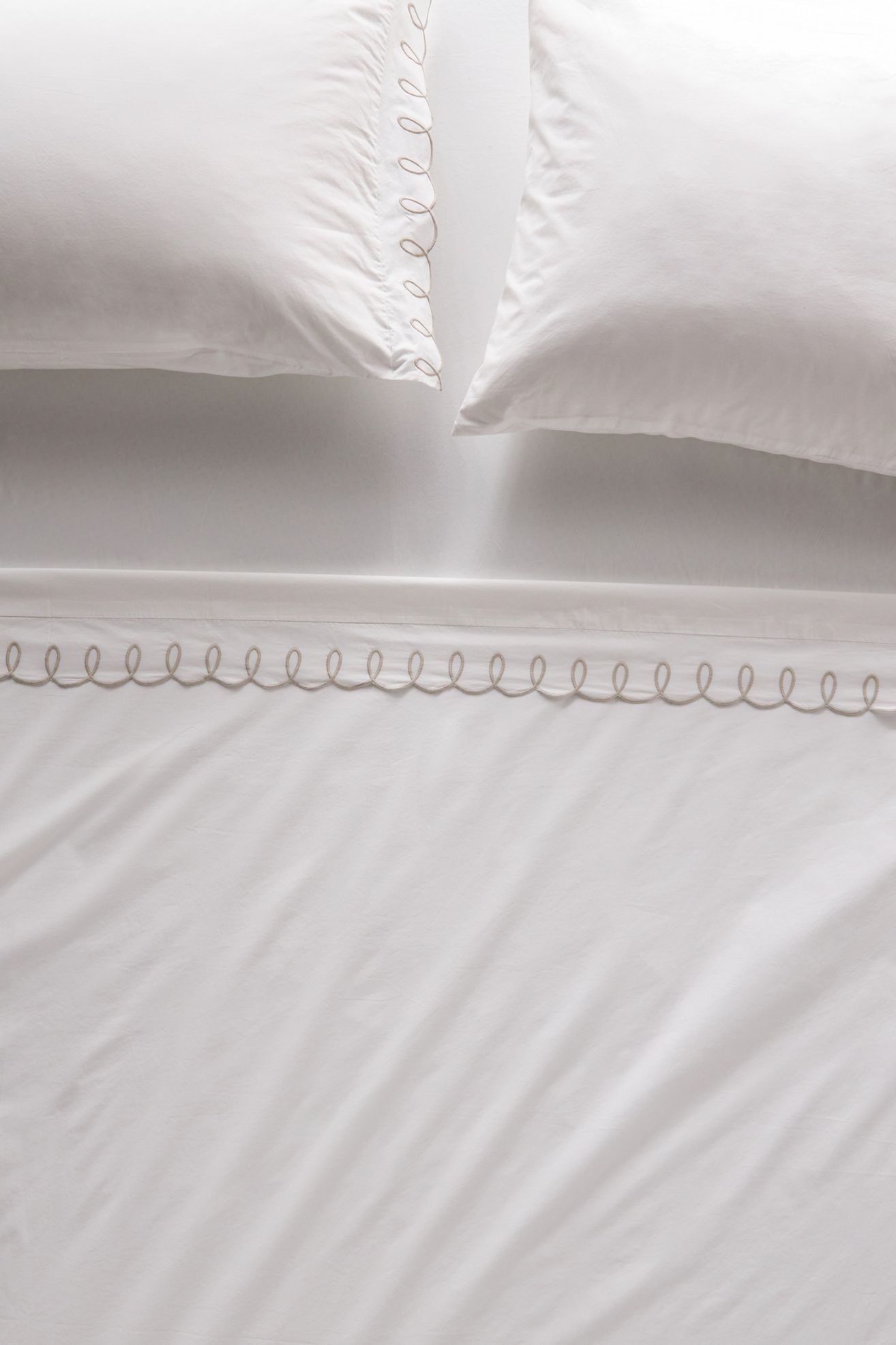 Maeve by Anthropologie Looped Organic Percale Sheet Set - Neutral, Standard, Queen