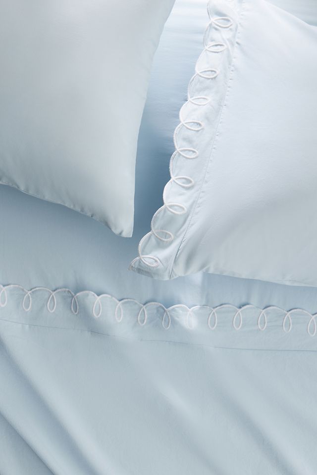 King Maeve by Anthropologie Looped Organic Percale Sheet Set