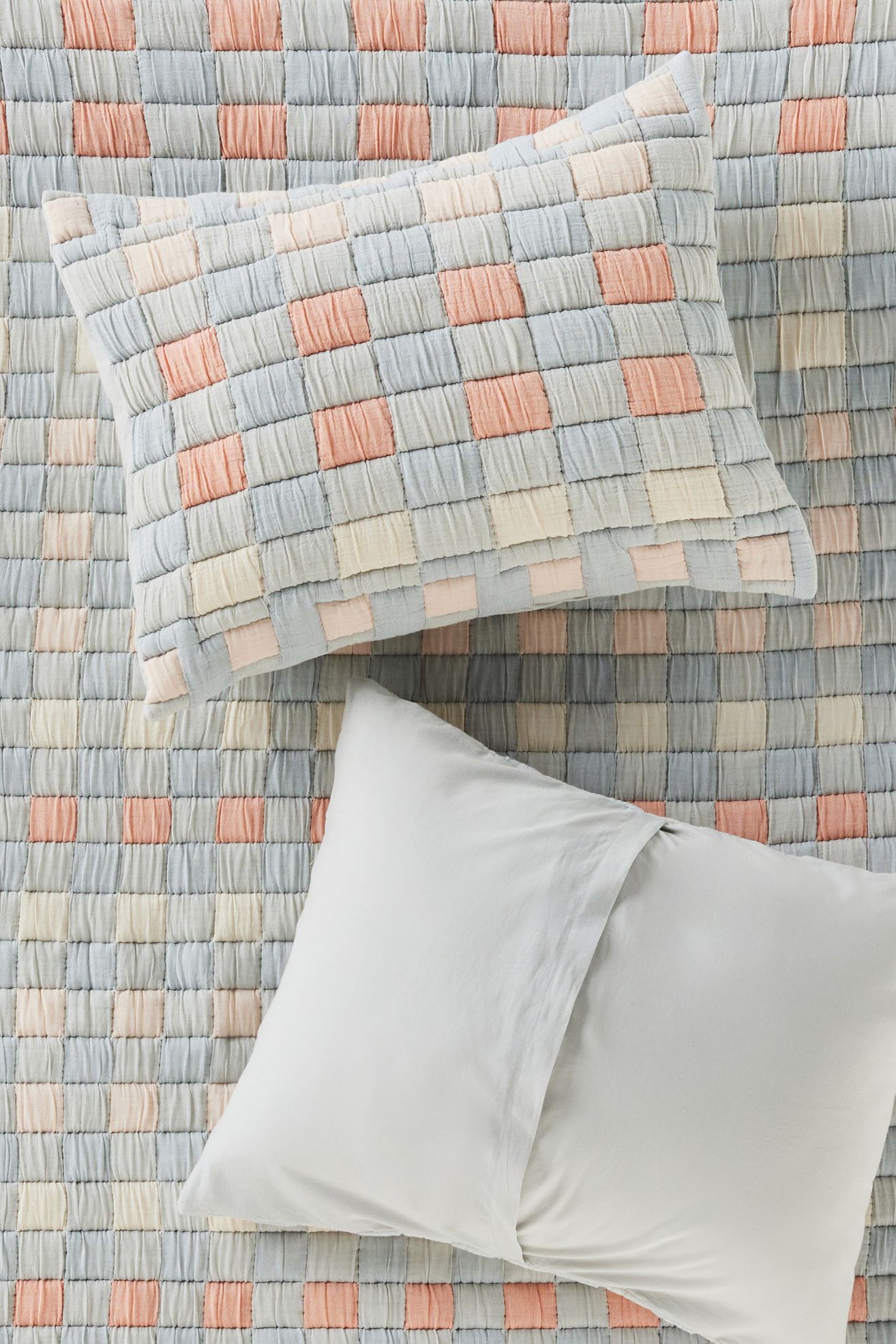 Sonya Matelassé Shams, Set of 2 - Perri Blue, Standard Sham, Set of 2