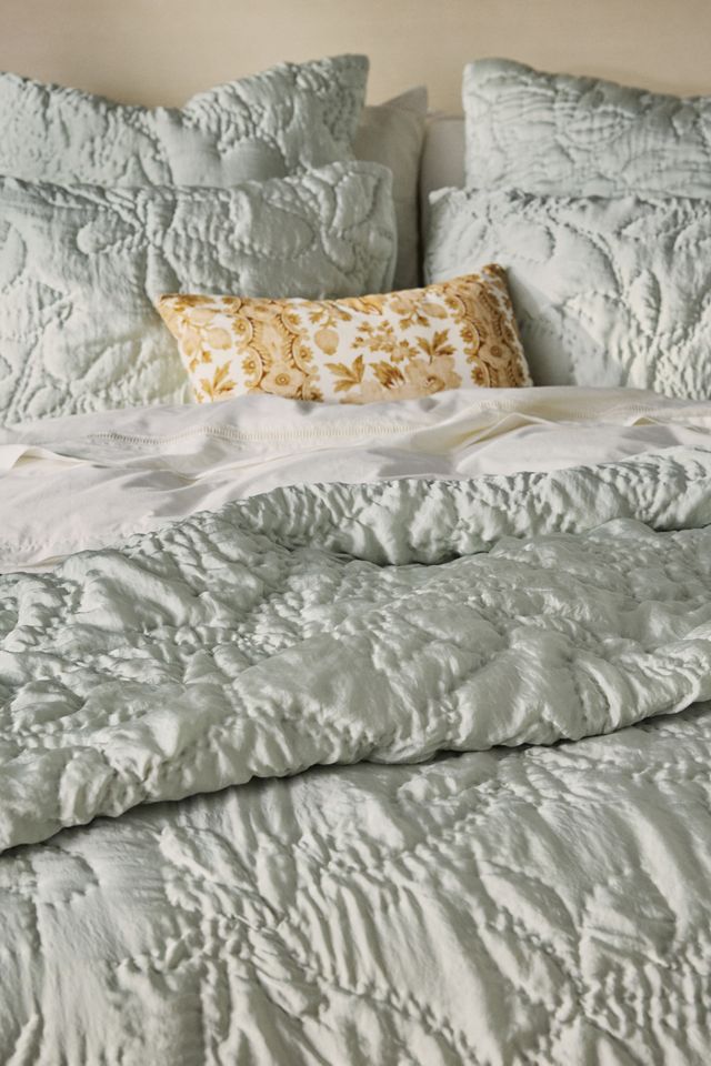 Silken Floral Stitched Quilt #1