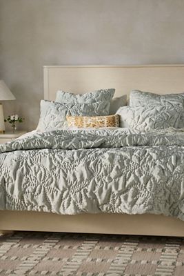 Silken Floral Stitched Quilt